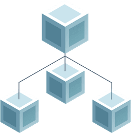 cubes connected in a graph, syncing state between one another